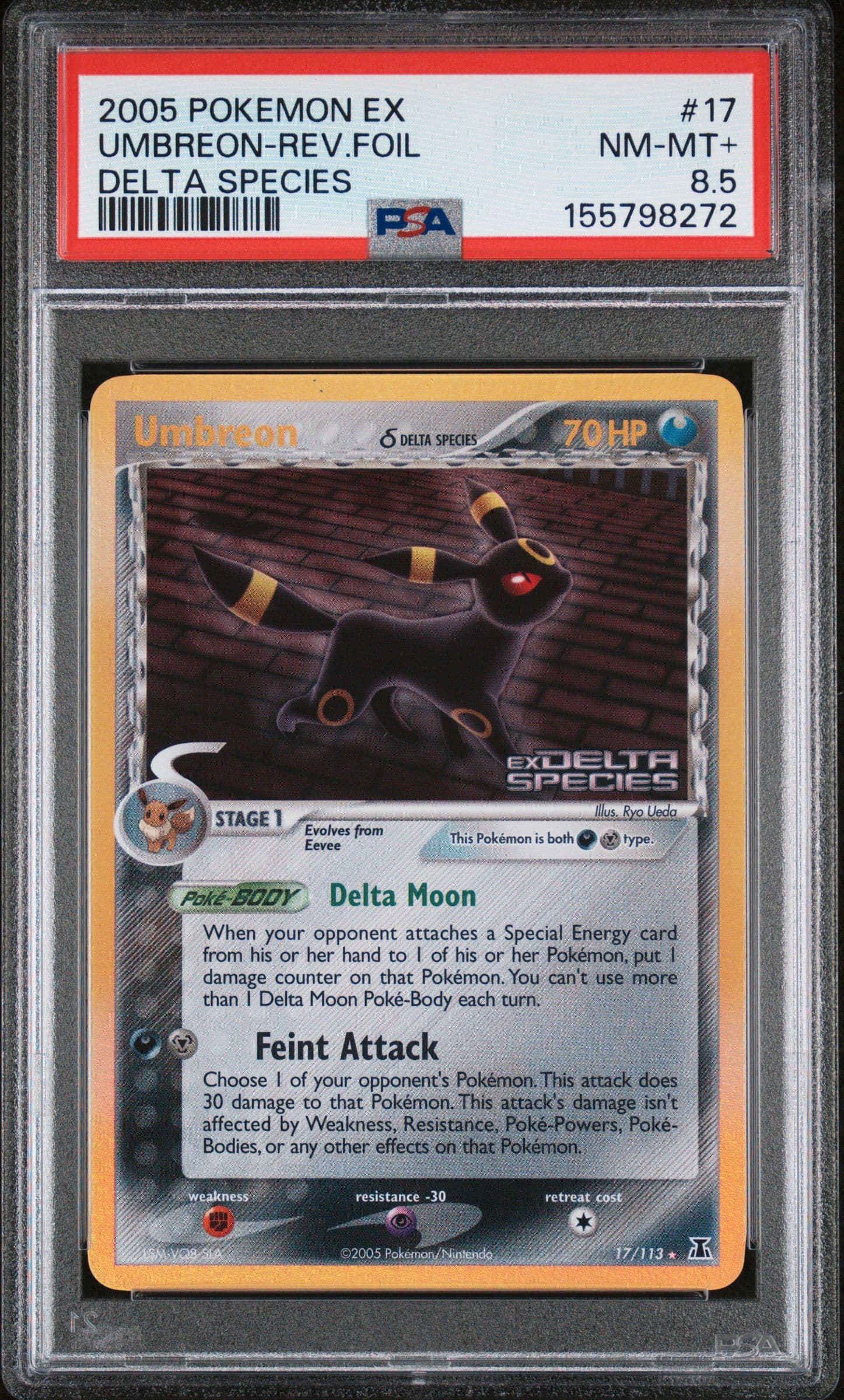 2005 POKEMON EX DELTA SPECIES #17 UMBREON-REV.FOIL DELTA SPECIES